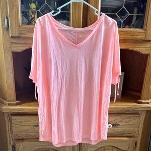 Xersion Studio Light Apricot V-Neck Tunic Top brand new with tags 2xl.